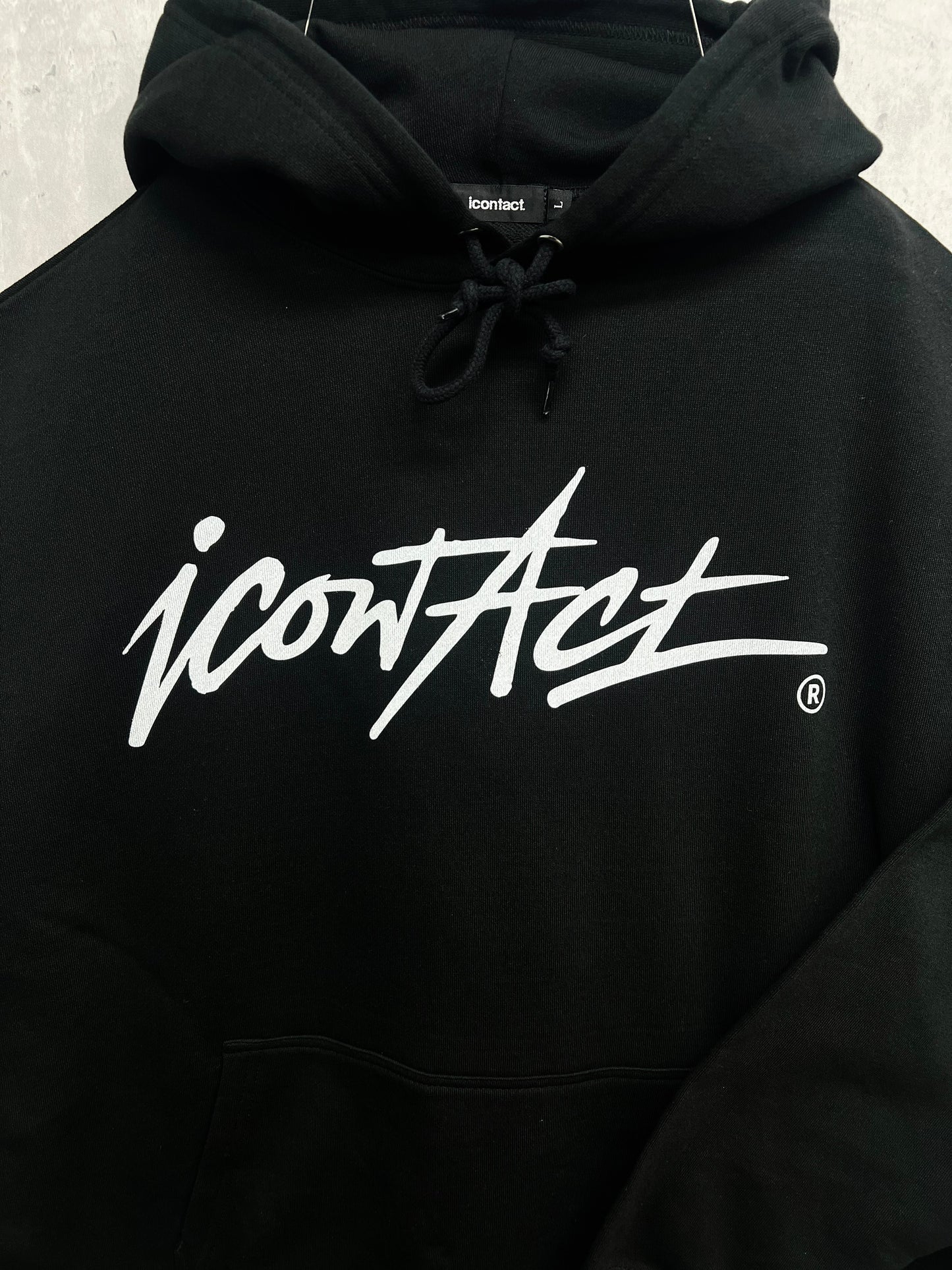 Stroke Logo WIDE HOODIE -Black-