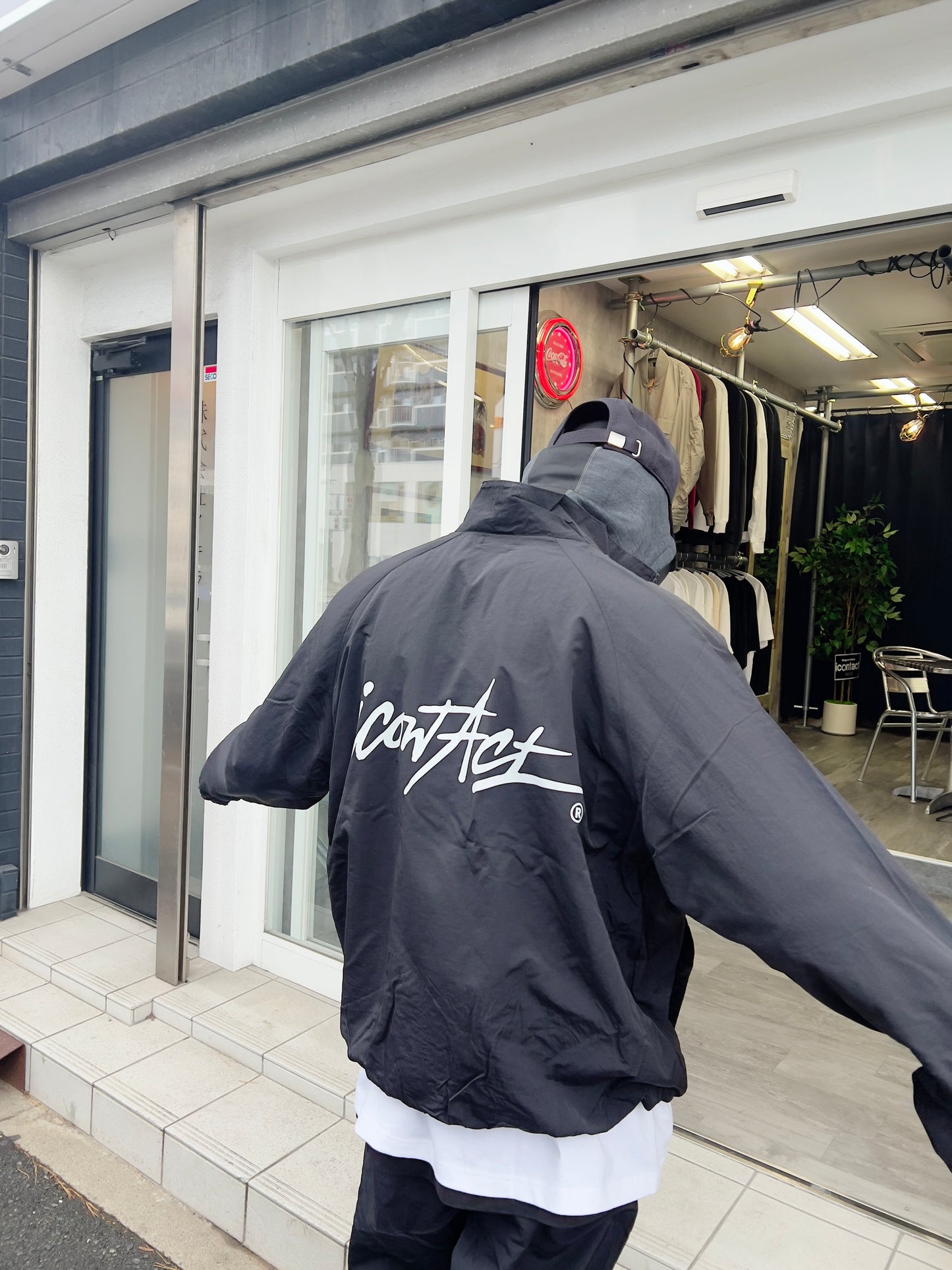 Stroke Logo Nylon Jacket -Black-