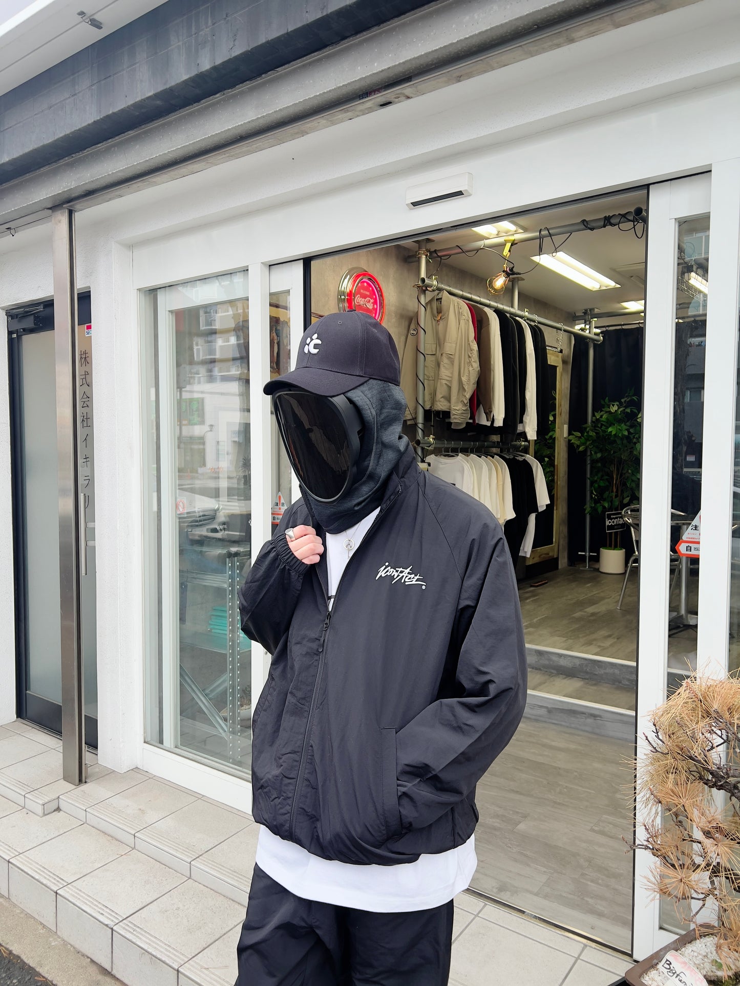 Stroke Logo Nylon Jacket -Black-