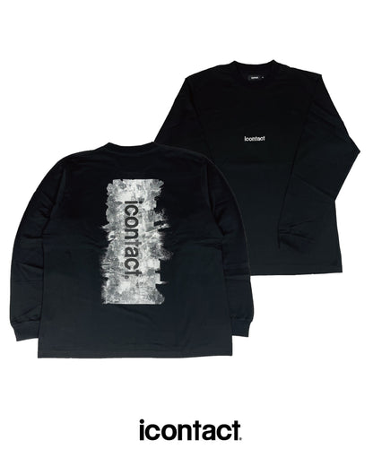 LOGO PAINT LONG SLEEVE T-SHIRT -Black-