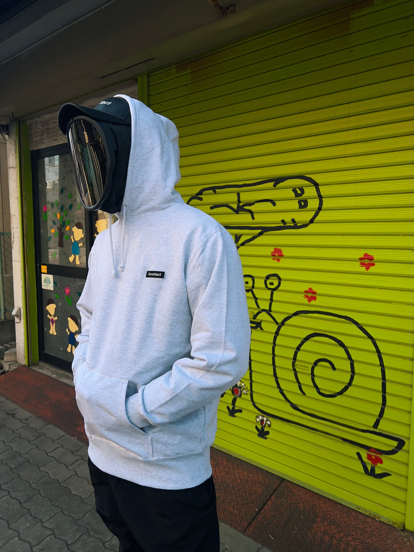 Small Box Logo  HOODIE -Ash Grey-