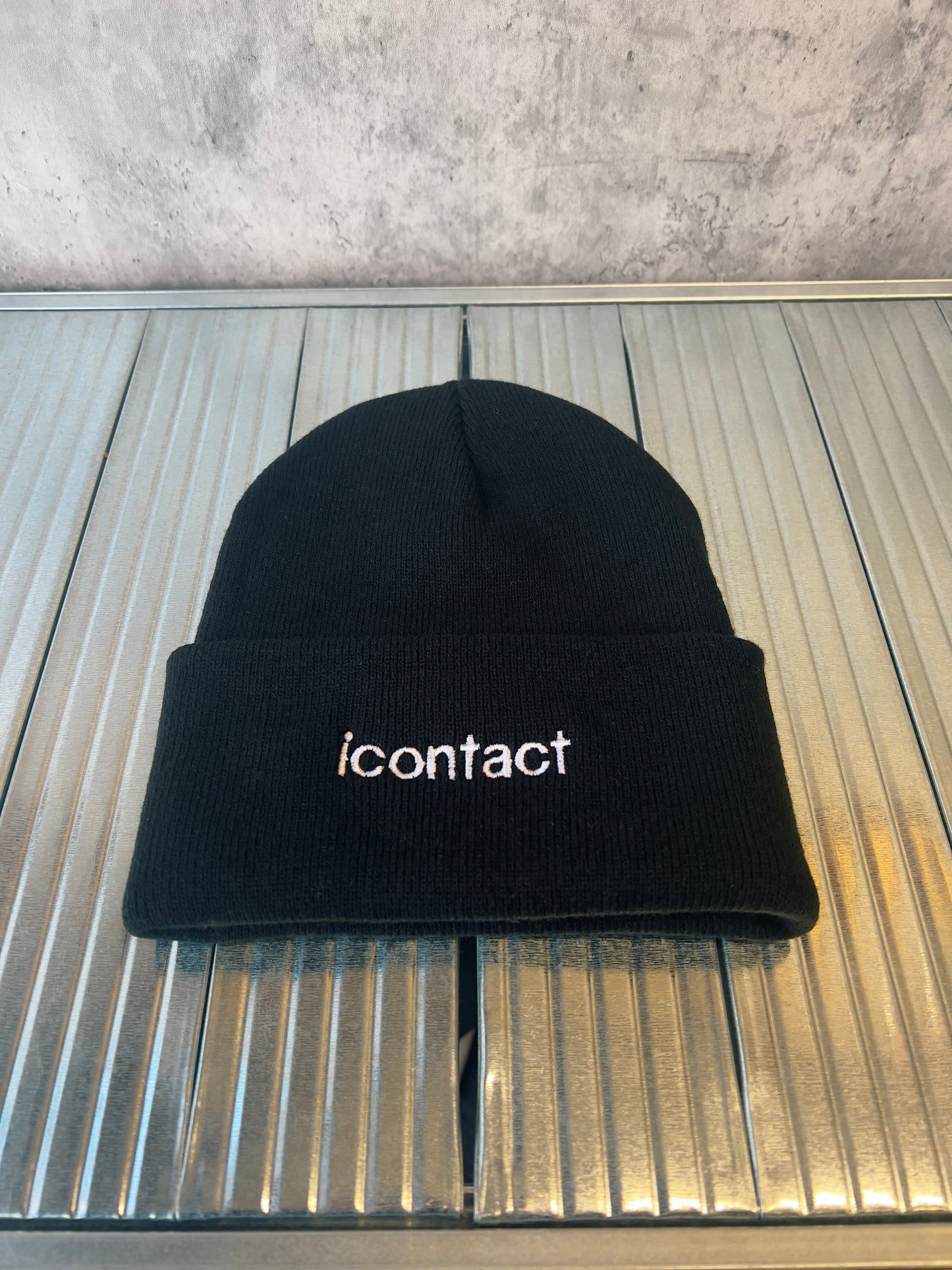 Basic Logo Knit Cap -Black-