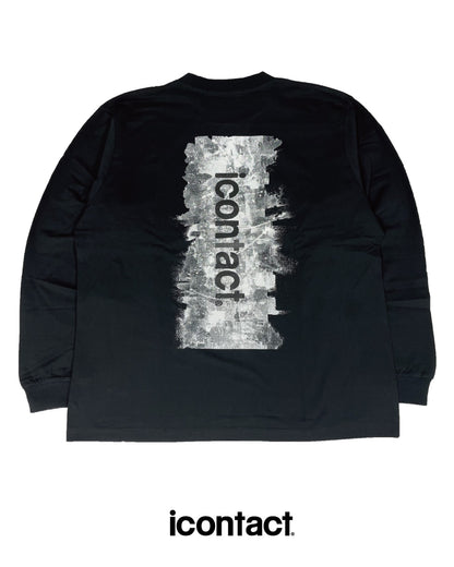LOGO PAINT LONG SLEEVE T-SHIRT -Black-