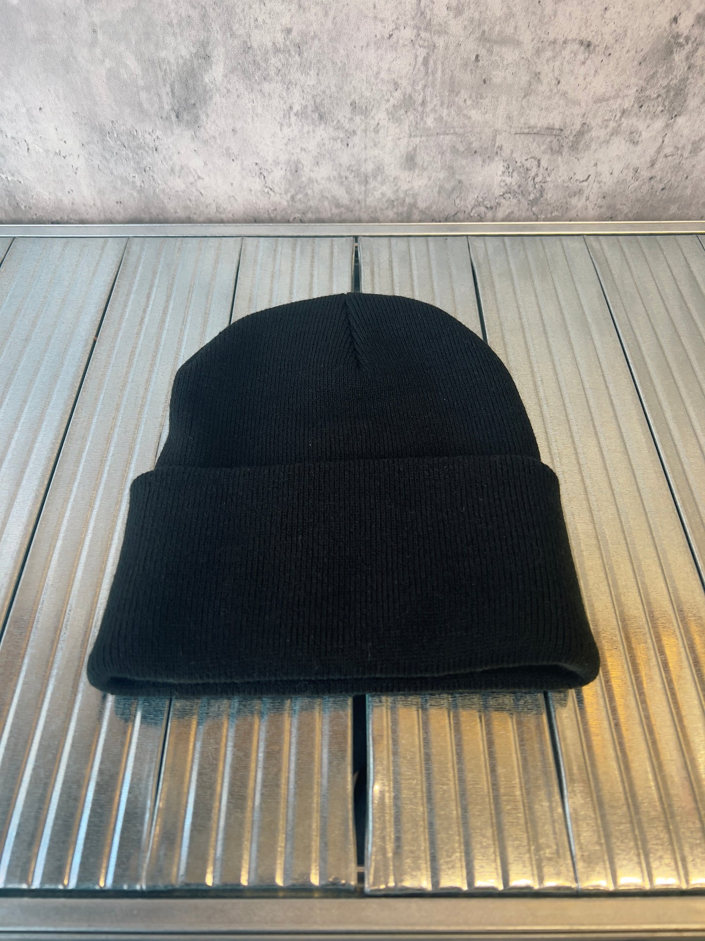 Basic Logo Knit Cap -Black-