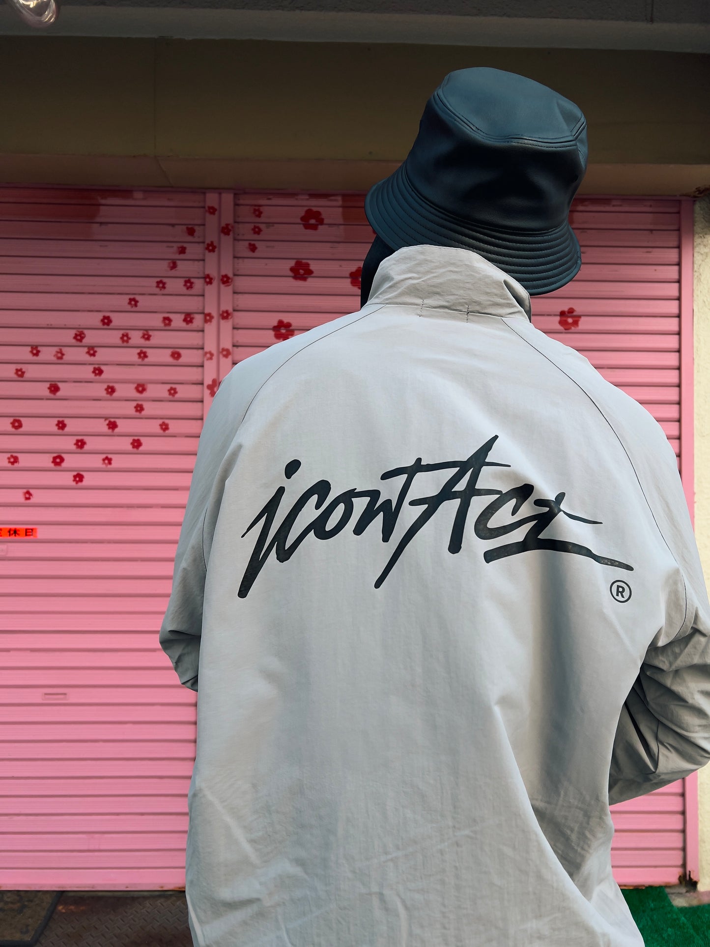 Stroke Logo Nylon Jacket -Grey-