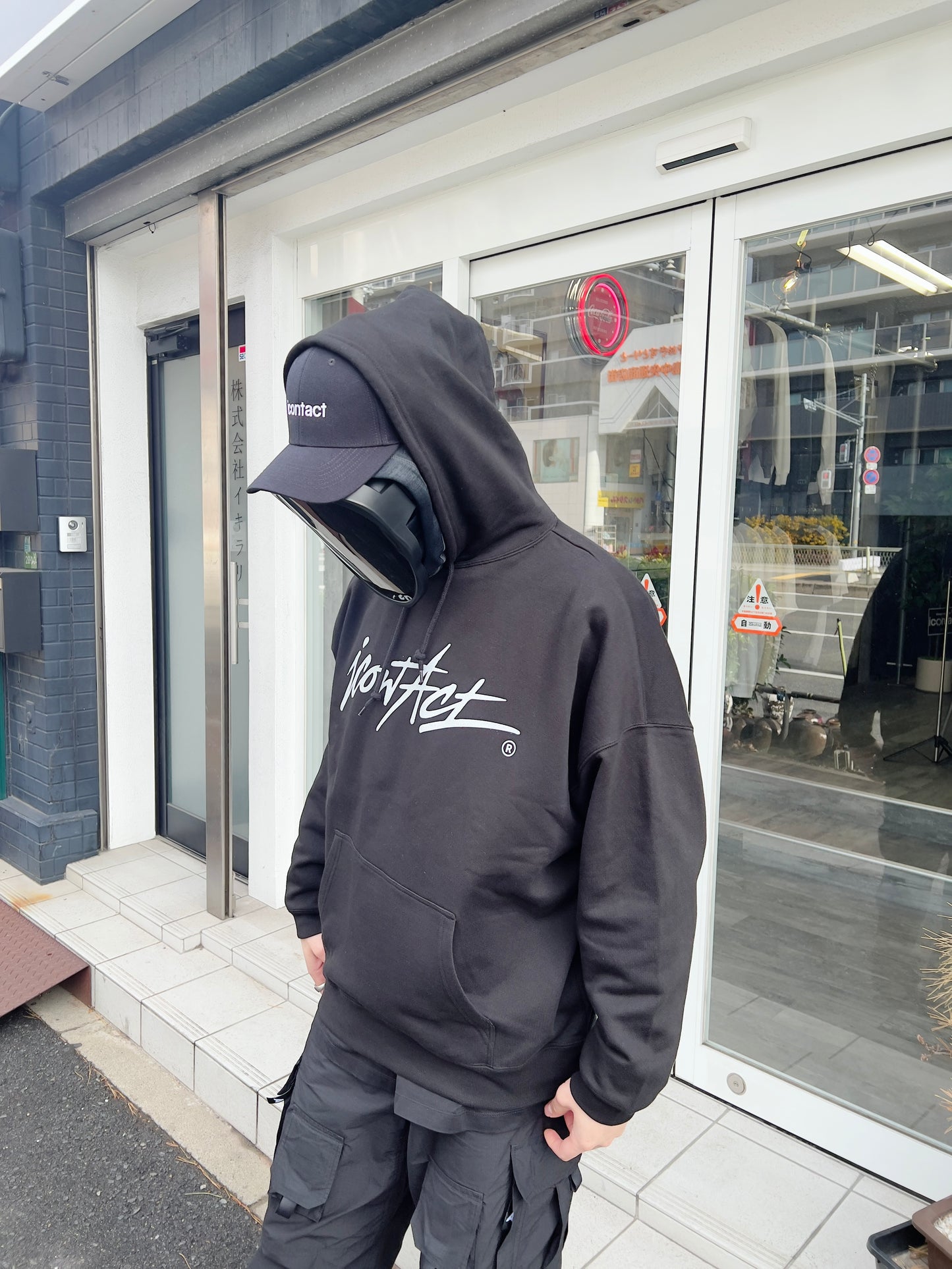 Stroke Logo WIDE HOODIE -Black-