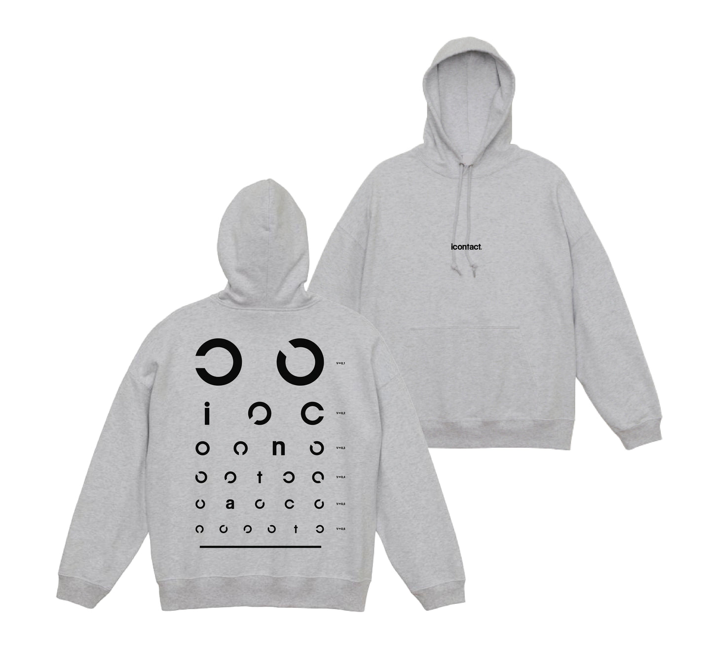 【受注販売】Eyecontact WIDE HOODIE -Grey-