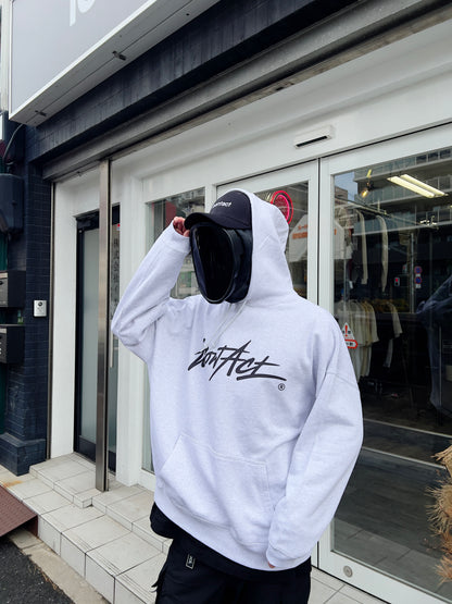 Stroke Logo WIDE HOODIE -Grey-