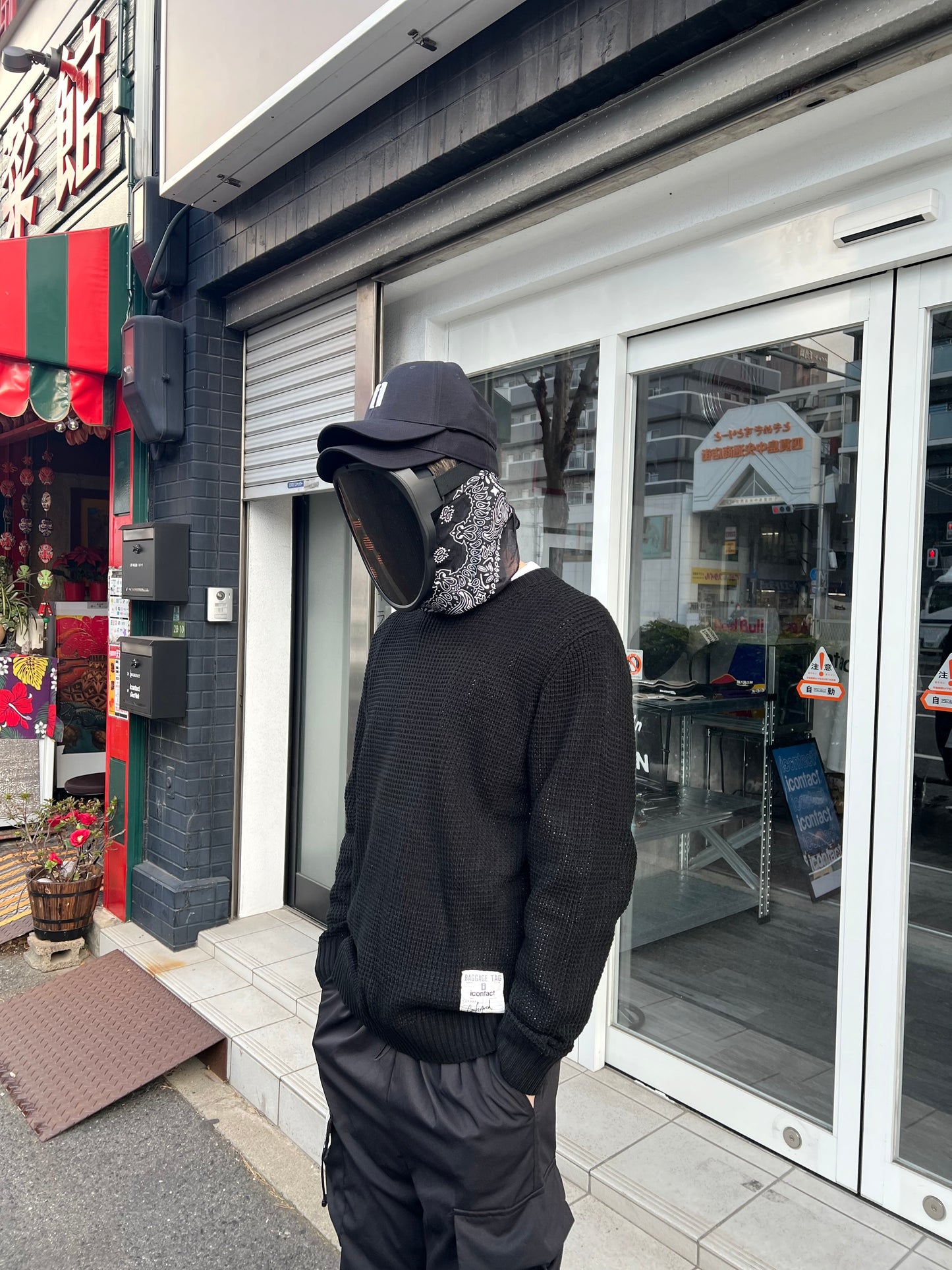 Knit Sweater -Black-