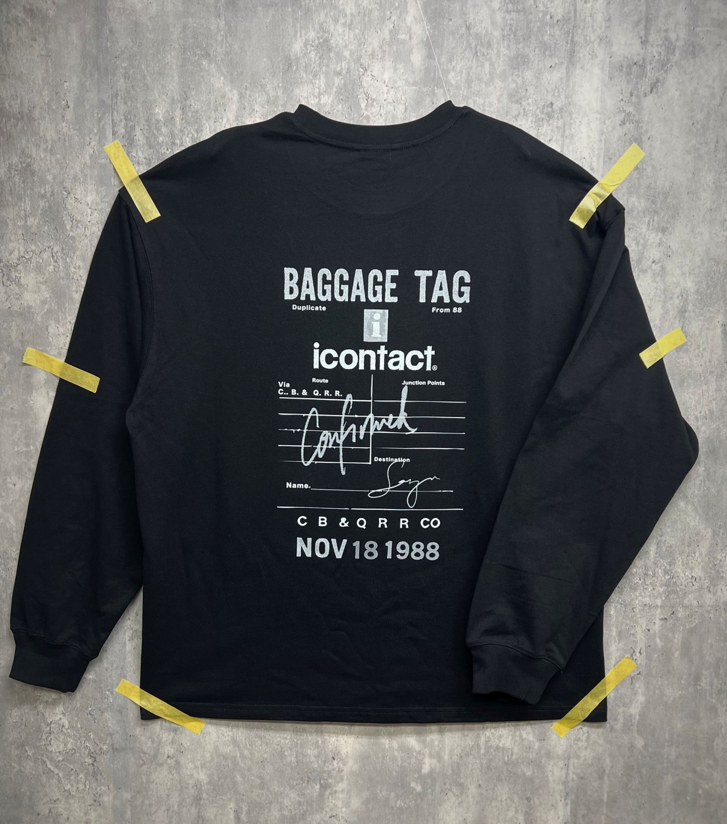 BAGGAGE TAG L/S TEE -Black-