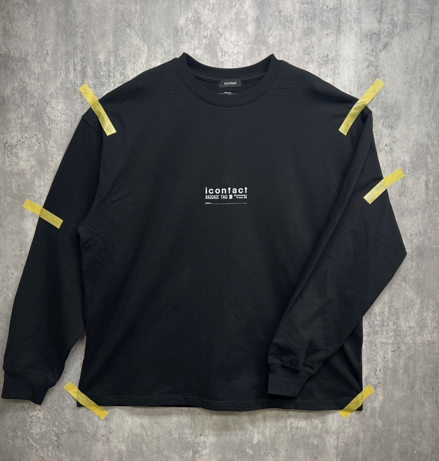 BAGGAGE TAG L/S TEE -Black-