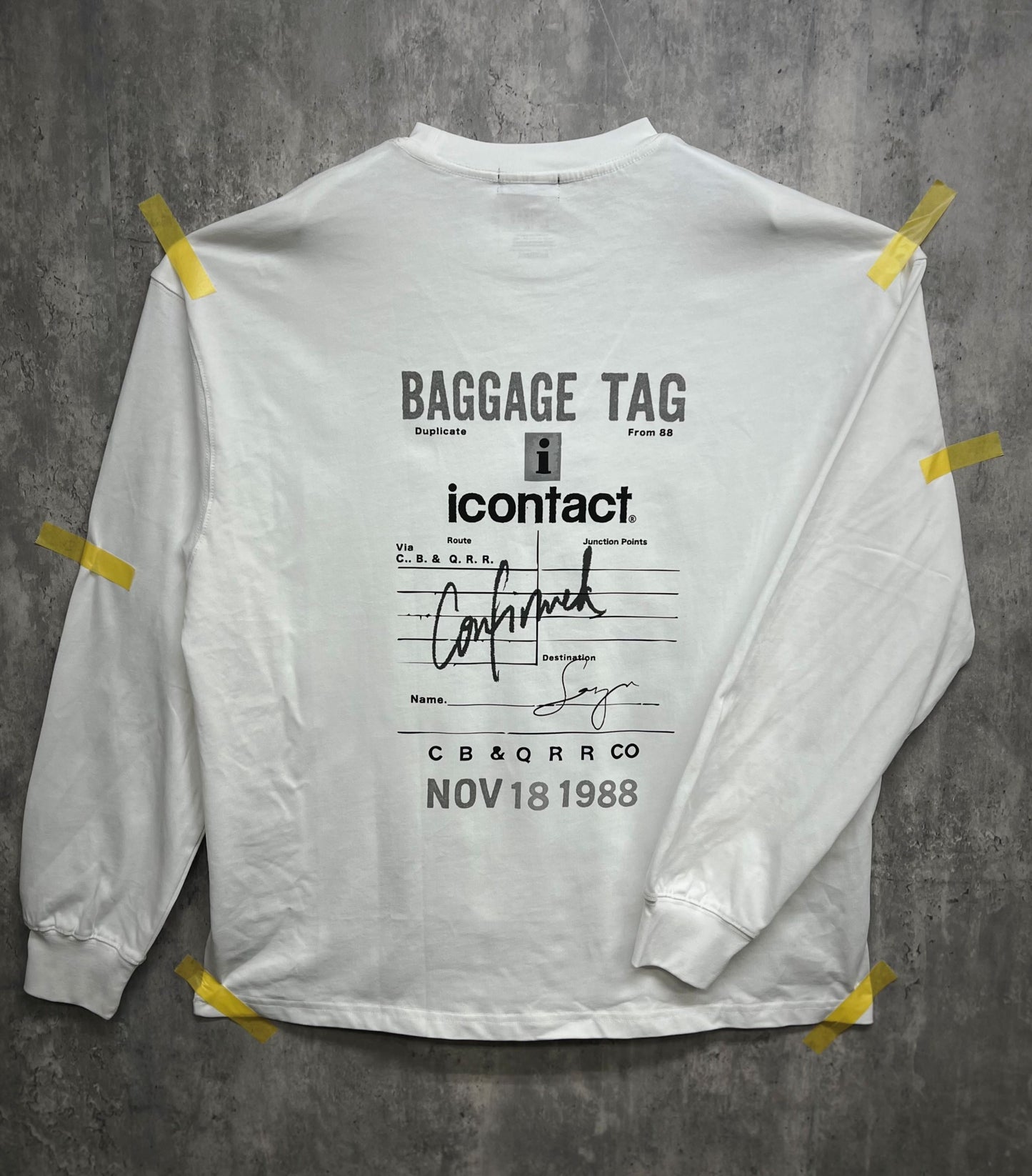 BAGGAGE TAG L/S TEE -White-