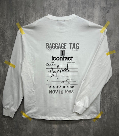 BAGGAGE TAG L/S TEE -White-
