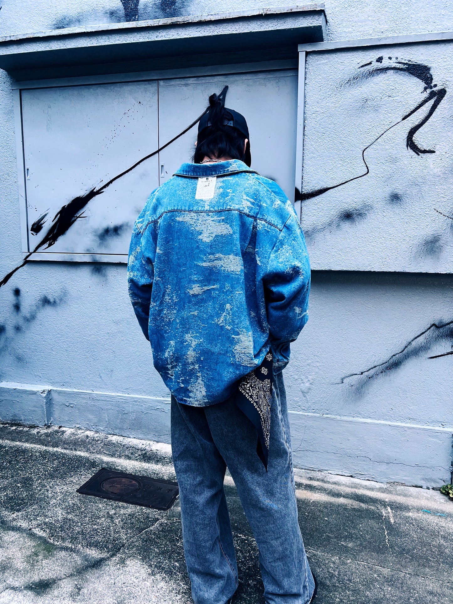 JACQUARD DENIM SHIRT -Lt INDIGO-