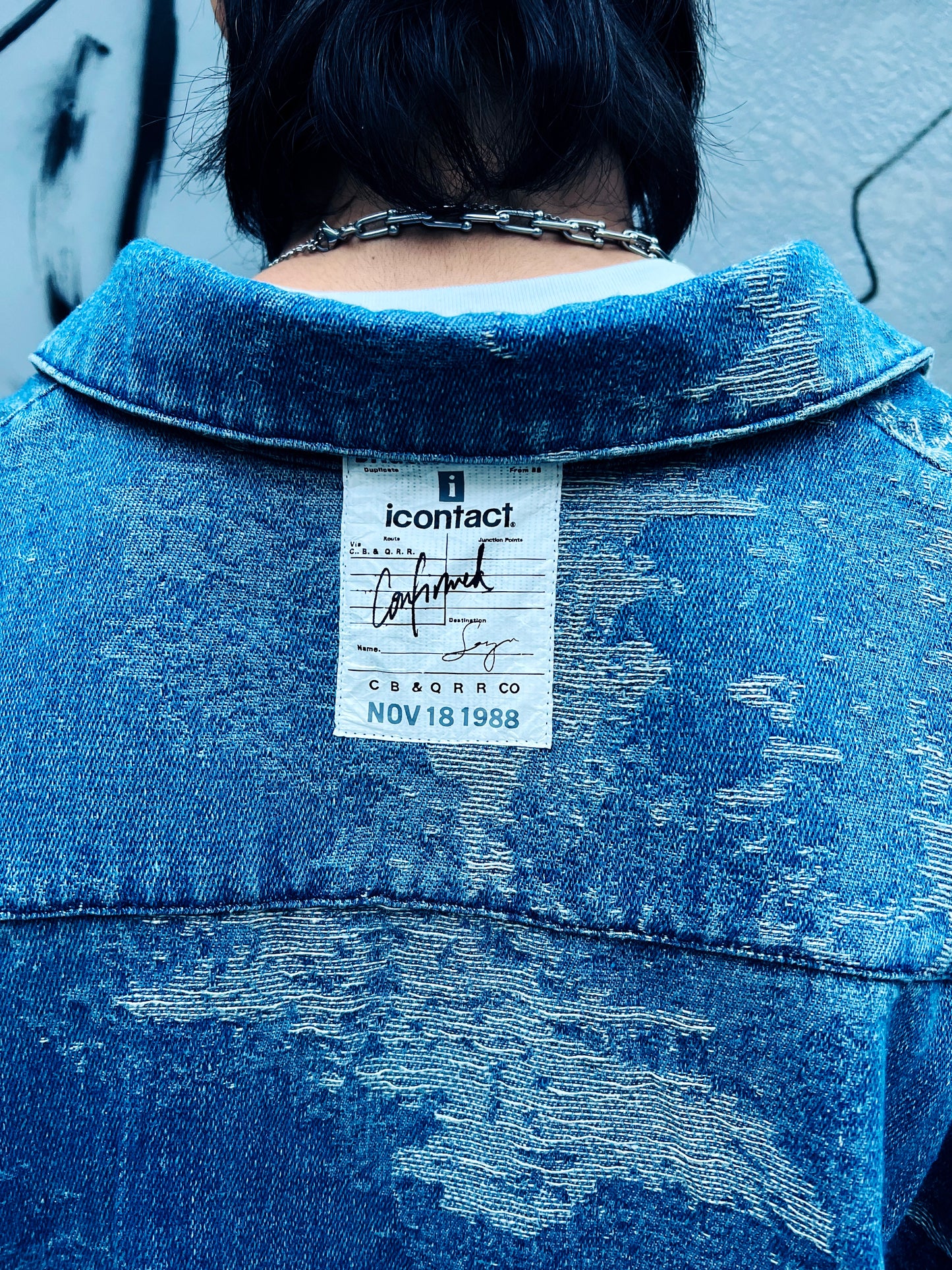 JACQUARD DENIM SHIRT -Lt INDIGO-