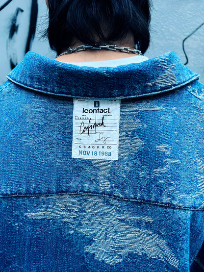 JACQUARD DENIM SHIRT -Lt INDIGO-