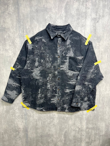 JACQUARD DENIM SHIRT -BLACK-