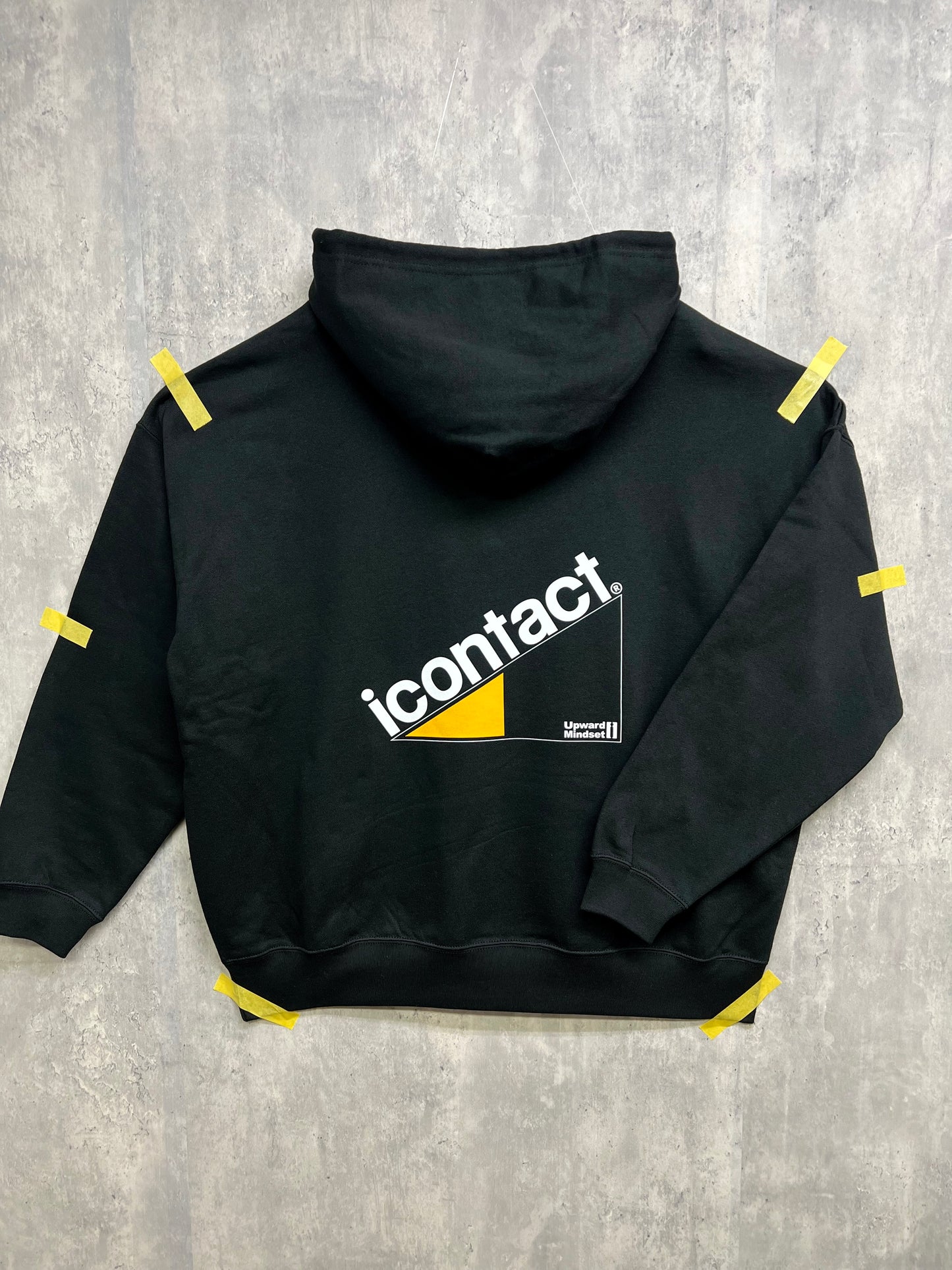 Triangle Logo WIDE HOODIE -Black-