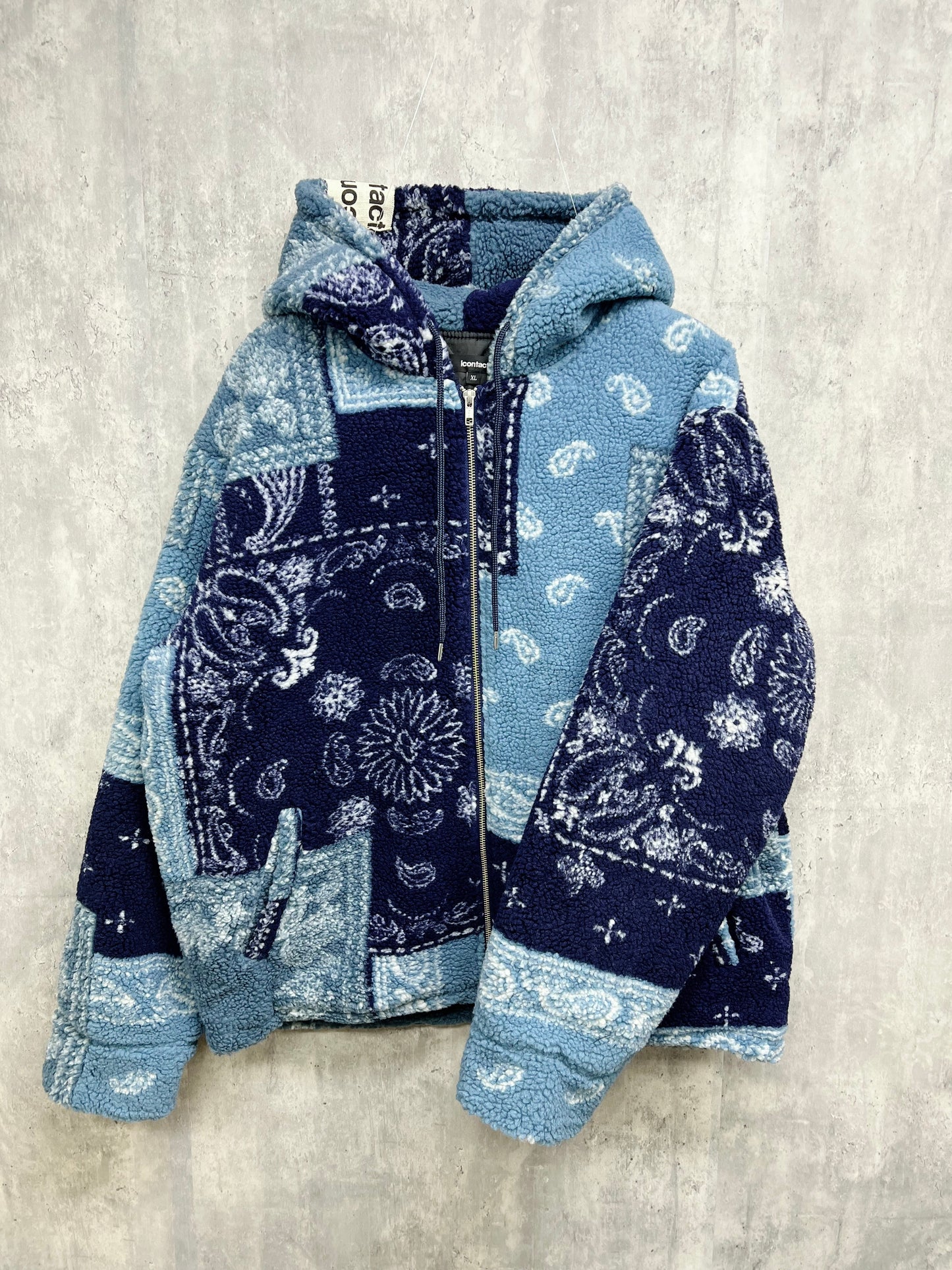 JACQUARD Boa Zip Jacket -Navy-