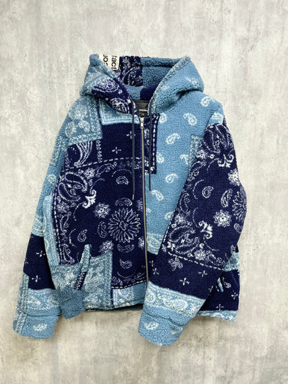 JACQUARD Boa Zip Jacket -Navy-