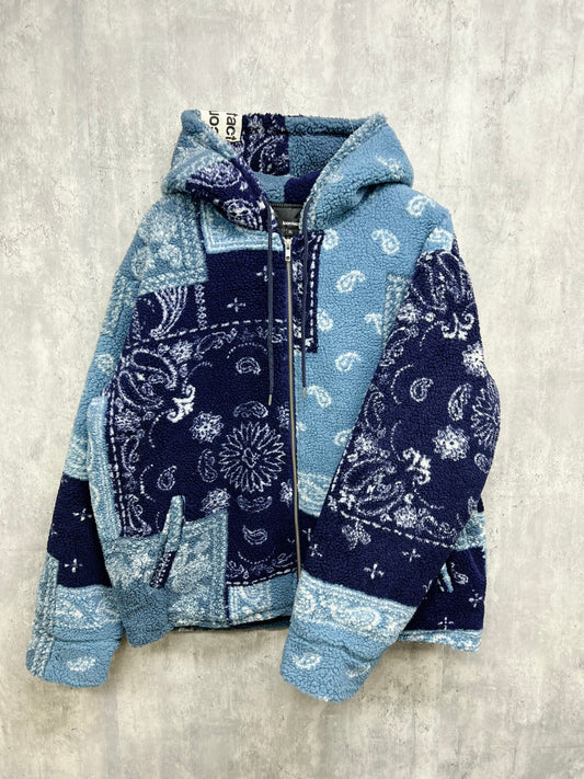 JACQUARD Boa Zip Jacket -Navy-