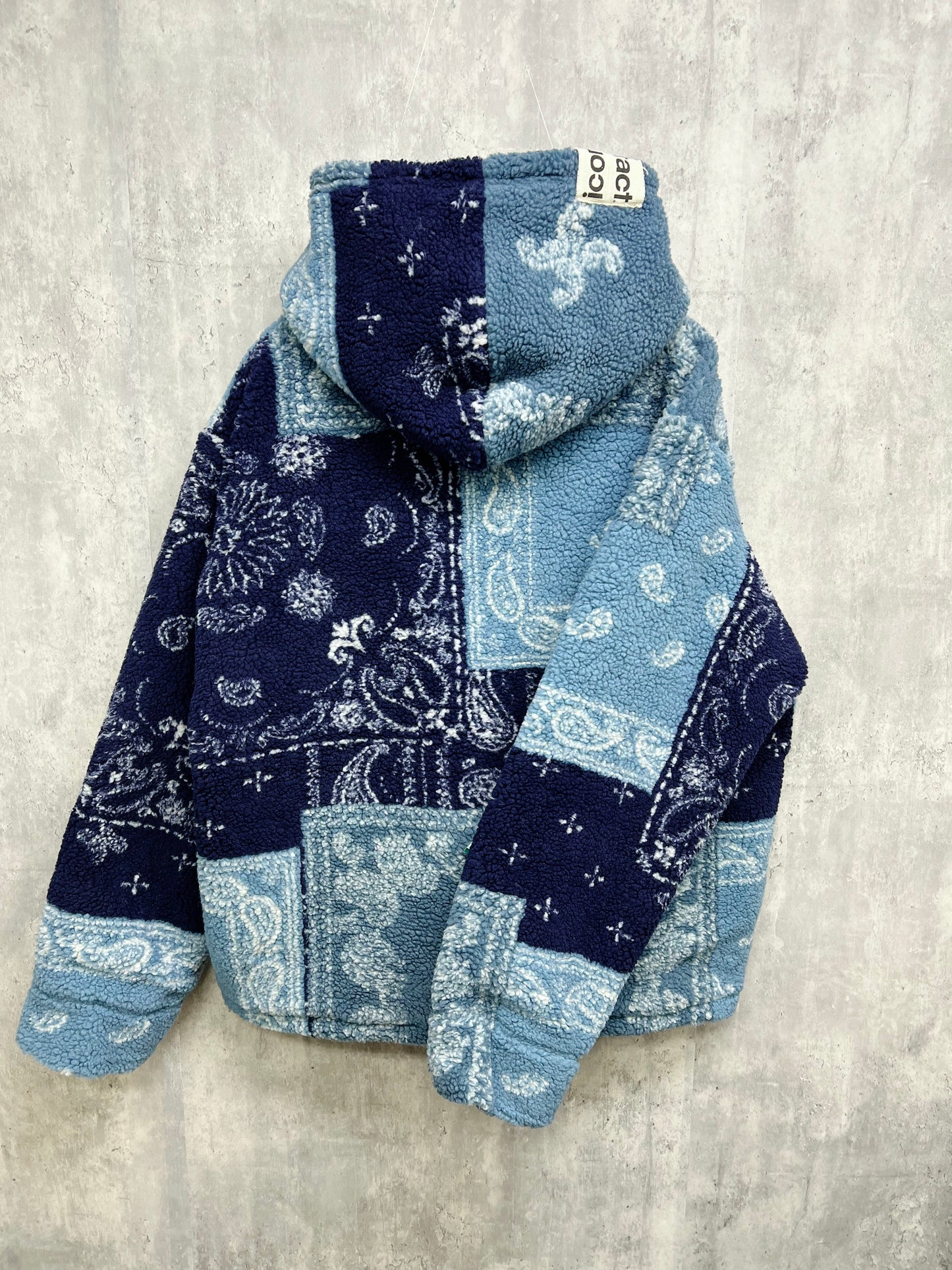 JACQUARD Boa Zip Jacket -Navy-