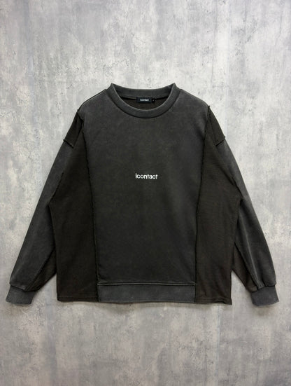 Basic Logo Remake Switch Crew Sweat -Smoke-