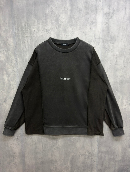 Basic Logo Remake Switch Crew Sweat -Smoke-