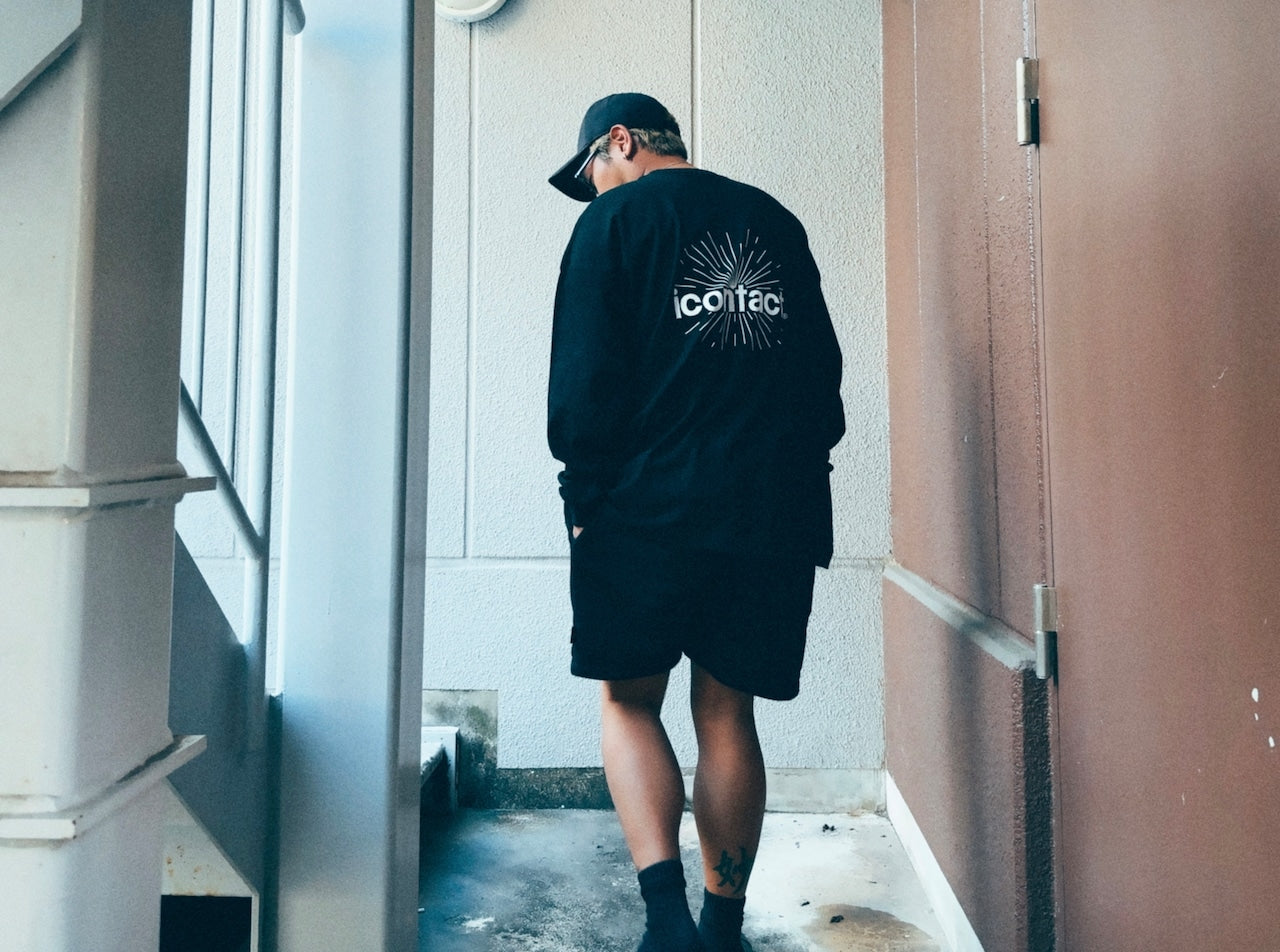 COMIC WIDE LONG SLEEVE T-SHIRT -Black-