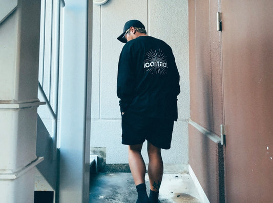 COMIC WIDE LONG SLEEVE T-SHIRT -Black-