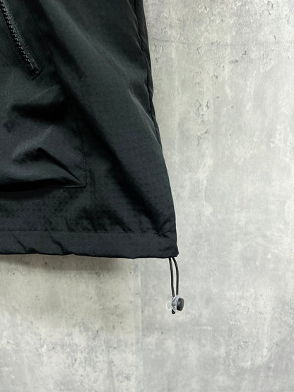 Half-Zip Hoodie Jacket -Black-