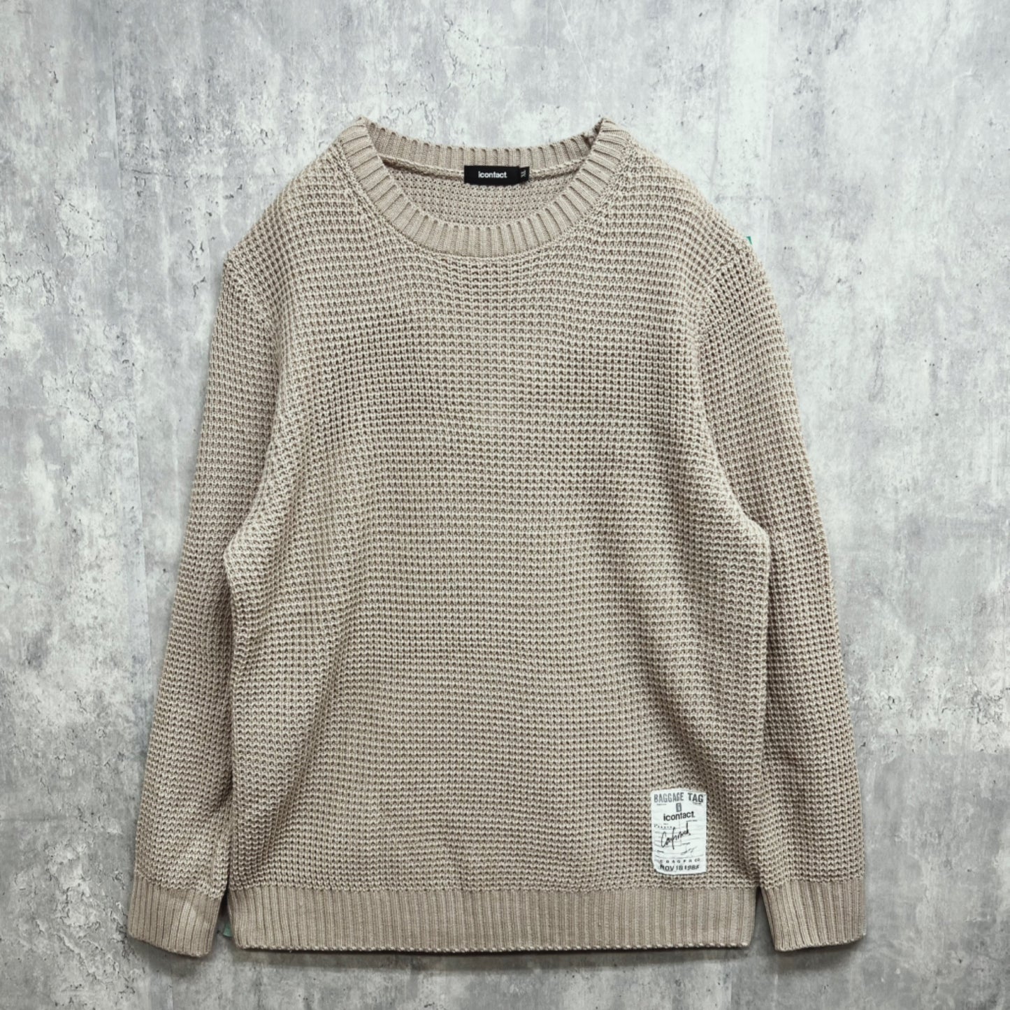 Knit Sweater -Beige-