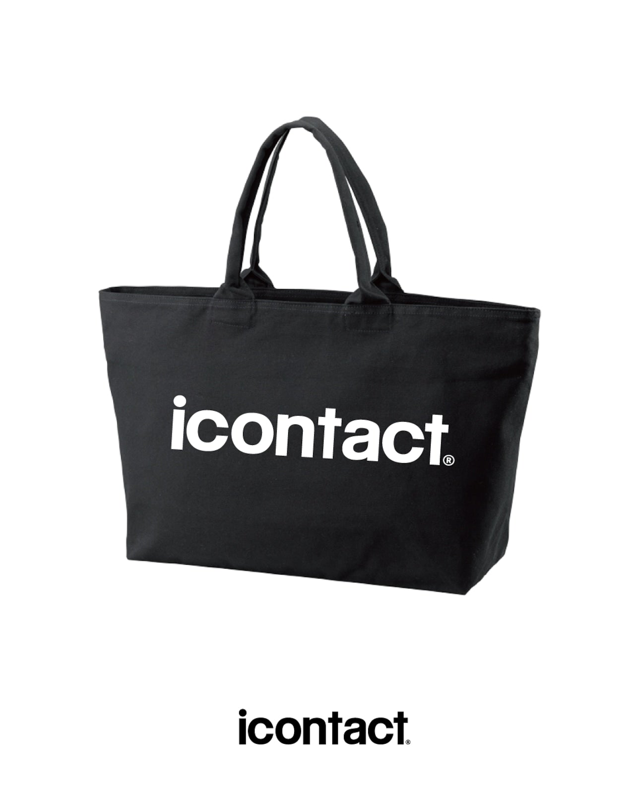 LOGO CANVAS ZIP TOTE BAG -Black-