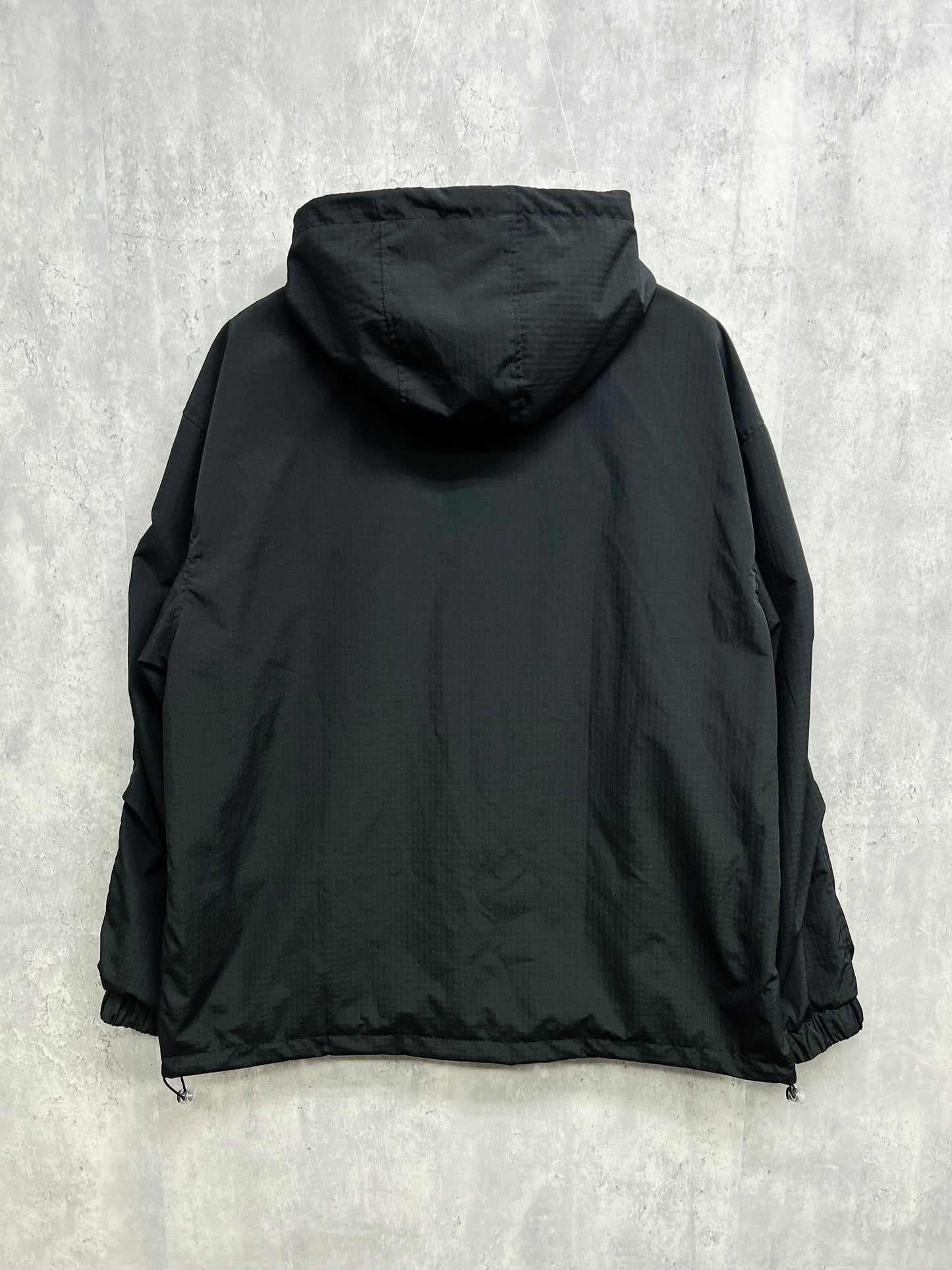 Half-Zip Hoodie Jacket -Black-