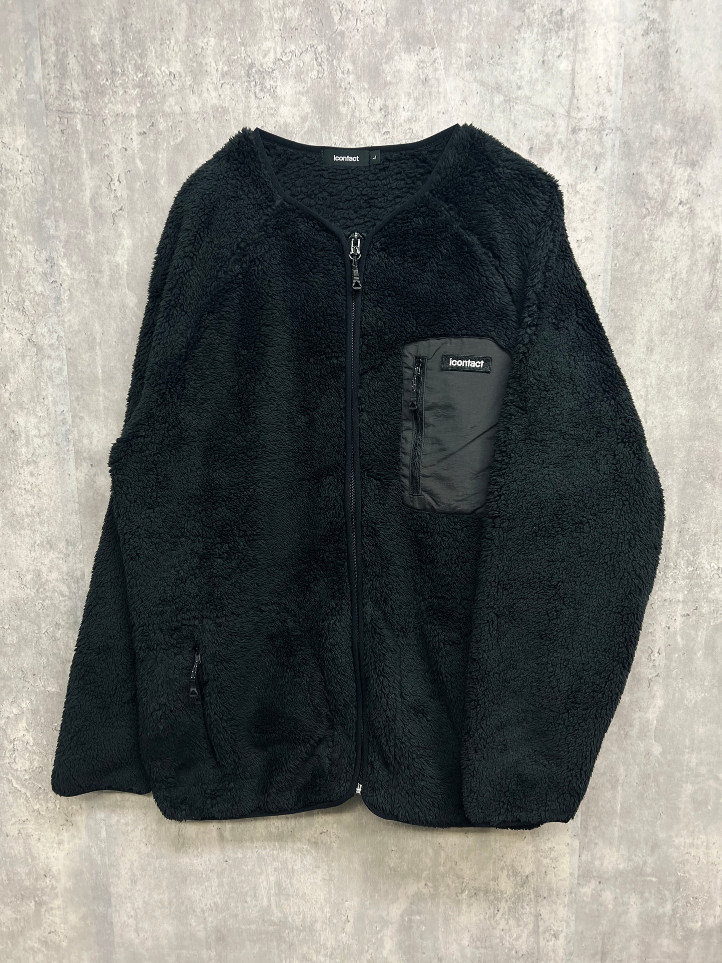 Small Box Logo Fleece Jacket -Black-