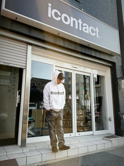 BIG LOGO WIDE HOODIE (裏起毛) -Black-